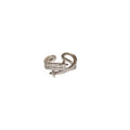 Fashion OL Copper Zircon Starburst Open Ring For Women Geometric Adjustable Index Finger Jewelry view 5