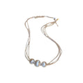 Copper Brushed Round Bead Multi Layer Necklace Geometric Shimmer Collarbone Choker For Women view 5