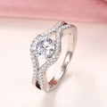 Double Row Zircon Oval Closed Ring For Women, Elegant Wedding Princess Banquet Finger Jewelry view 4