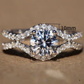 Double Row Zircon Oval Closed Ring For Women, Elegant Wedding Princess Banquet Finger Jewelry view 5
