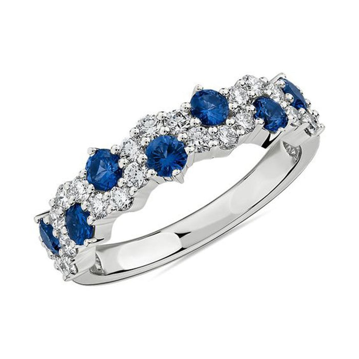 Textured Lava Style Klein Blue Geometric Ring, Fashion Couple Finger Ring For Men And Women