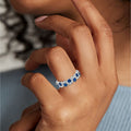 Textured Lava Style Klein Blue Geometric Ring, Fashion Couple Finger Ring For Men And Women view 2