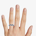 Textured Lava Style Klein Blue Geometric Ring, Fashion Couple Finger Ring For Men And Women view 3