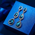 Baroque Palace Vintage Drop Earrings, Sparkling Crystal Zircon Fashion Earrings For Women view 4