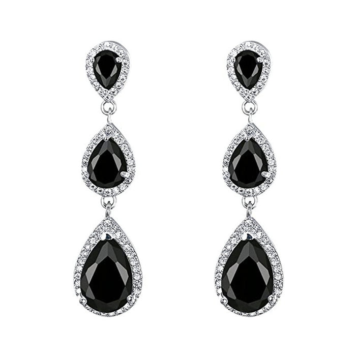 Baroque Palace Vintage Drop Earrings, Sparkling Crystal Zircon Fashion Earrings For Women