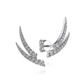 Fashion Leaf Stud Earrings, Minimalist Versatile Full Pave Zircon Jewelry For Women view 2
