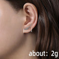 Fashion Leaf Stud Earrings, Minimalist Versatile Full Pave Zircon Jewelry For Women view 4