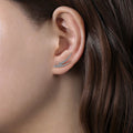Fashion Leaf Stud Earrings, Minimalist Versatile Full Pave Zircon Jewelry For Women view 3