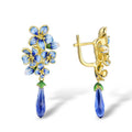 Elegant Floral Resin Flower Zircon Drop Earrings For Women, Creative Mature Style Jewelry view 4