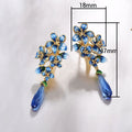 Elegant Floral Resin Flower Zircon Drop Earrings For Women, Creative Mature Style Jewelry view 5