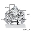 Micro Pave Cubic Zirconia Engagement Ring Three Piece Set For Women Index Finger Stack Rings view 4