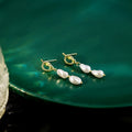 Light Luxury Knot Tassel Baroque Pearl Stud Drop Earrings For Women Elegant Vintage Alloy Silver Needle Earrings view 3
