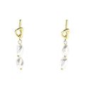 Light Luxury Knot Tassel Baroque Pearl Stud Drop Earrings For Women Elegant Vintage Alloy Silver Needle Earrings view 5