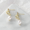 Light Luxury Knot Tassel Baroque Pearl Stud Drop Earrings For Women Elegant Vintage Alloy Silver Needle Earrings view 4
