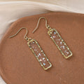 Light Luxury Transparent Acrylic Geometric Rectangle Gold Alloy Long Drop Dangle Fashion Earrings view 1