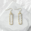 Light Luxury Transparent Acrylic Geometric Rectangle Gold Alloy Long Drop Dangle Fashion Earrings view 3