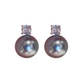 French Elegant Geometric Pearl Stud Earrings With Silver Posts For Minimalist Fashion view 5