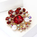 Alloy Rhinestone Flower Brooch Pin For Cardigans And Formal Dresses view 3
