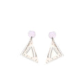 Minimalist Acrylic Triangle Ruler Drop Studs With Round Color Tops For Women Fashion Earrings view 5