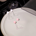 Minimalist Acrylic Triangle Ruler Drop Studs With Round Color Tops For Women Fashion Earrings view 1