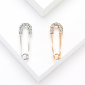 Alloy Rhinestone Cardigan Safety Brooch Pin For Sweaters And Clothing