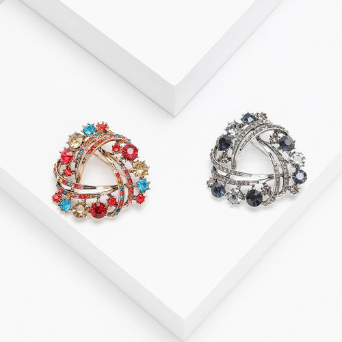 Alloy Rhinestone Wreath Brooch For Women Shawls And Coats