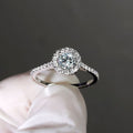 Vintage Palace Style Round Zircon Ring, Micro Paved Classic Banquet Finger Ring For Women view 2