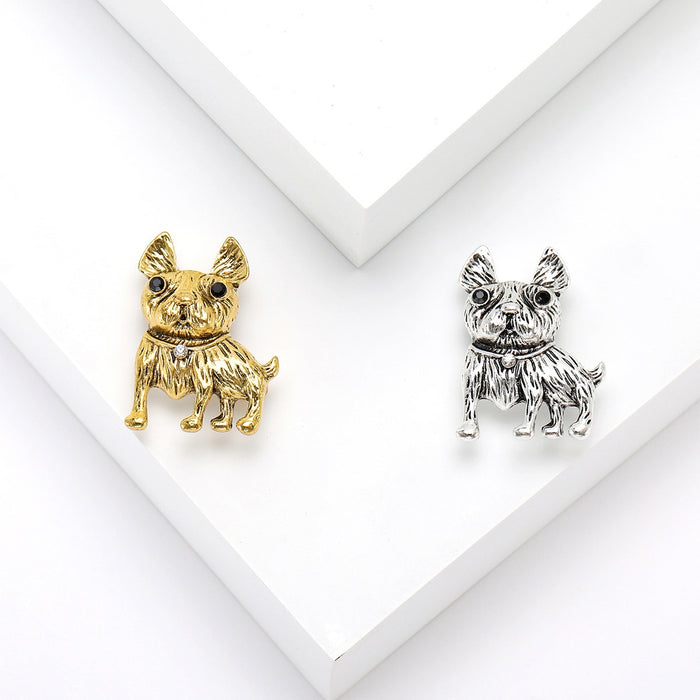 Alloy Bulldog Animal Brooch Pin For Versatile Clothing Decoration