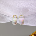 Vintage Luxury French Oval Faux Pearl Studs With Gold Alloy Enamel Rim For Women Fashion Earrings view 3