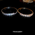 Copper Zircon Open Bangle For Women Full Stone Round Geometric Luxury OL Style Bracelet view 4