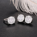 Matte Zircon Jewelry Set For Women, Niche Luxury Micro Pave Stud Earrings And Matching Accessories view 2