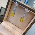 Light Luxury Super Sparkling Princess Long Drop Earrings, Korean Style Rectangle Fashion Earrings view 4