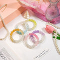 Icy White Jade Gradient Beaded Bracelet Cute Round Morganite Style Fresh Niche Jewelry view 2