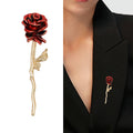 Alloy Enamel Red Rose Brooch Pin For Fashion Apparel view 2