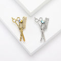 Alloy Scissors And Comb Brooch For Men's Suit Lapel Decoration view 1