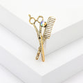 Alloy Scissors And Comb Brooch For Men's Suit Lapel Decoration view 3