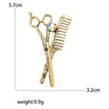 Alloy Scissors And Comb Brooch For Men's Suit Lapel Decoration view 5
