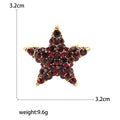 Alloy Rhinestone Red Star Brooch Pin For Clothing Decoration view 5