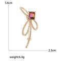 Alloy Rhinestone Bow Brooch Pin For Fashion Suit Decoration view 5