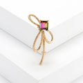 Alloy Rhinestone Bow Brooch Pin For Fashion Suit Decoration view 6