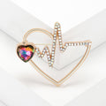 Alloy Rhinestone Heartbeat Brooch Pin For Fashion Suit Accessories view 6