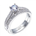 Classic Women's Copper Wedding Ring Set, Proposal Engagement Jewelry, Popular Bridal Couple Rings view 1