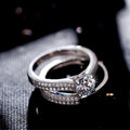 Classic Women's Copper Wedding Ring Set, Proposal Engagement Jewelry, Popular Bridal Couple Rings view 2