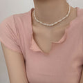 Light Luxury Zircon Faux Pearl Twisted Geometric Choker Necklace For Women view 4