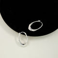 Light Luxury Silver Tone Alloy Wrinkled Textured Hoop Earrings For Women Elegant Minimalist Niche Earrings view 1
