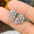 Niche Luxury Geometric Spliced Heart Fragment Stud Earrings, Minimalist Women's Ear Jewelry view 2