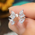 Niche Luxury Geometric Spliced Heart Fragment Stud Earrings, Minimalist Women's Ear Jewelry view 3