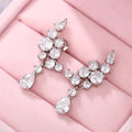 Korean Fashion Leaf Tassel Drop Earrings, Sparkling Zircon Waterdrop Ear Jewelry view 4