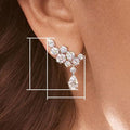 Korean Fashion Leaf Tassel Drop Earrings, Sparkling Zircon Waterdrop Ear Jewelry view 5