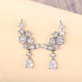 Korean Fashion Leaf Tassel Drop Earrings, Sparkling Zircon Waterdrop Ear Jewelry view 2